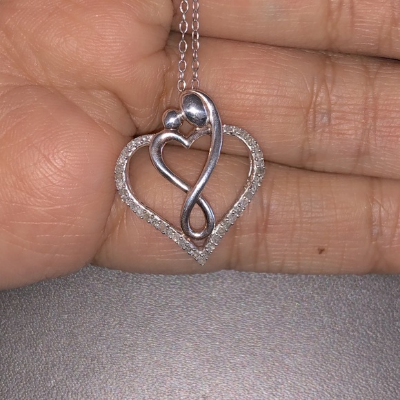 Jewelry - 10k gold vermeil real diamond heart pendant, Genuine diamond, free appraisal HOT